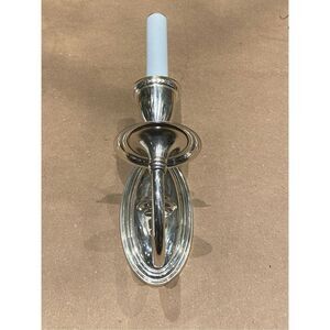 Classic Single-Arm Wall Sconce Polished silver Metal Finish